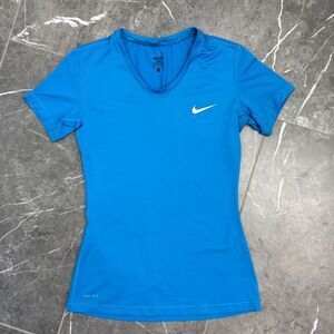 Nike PRO Fitted Women's Blue Dri-FIT Short Sleeve TShirt Size M